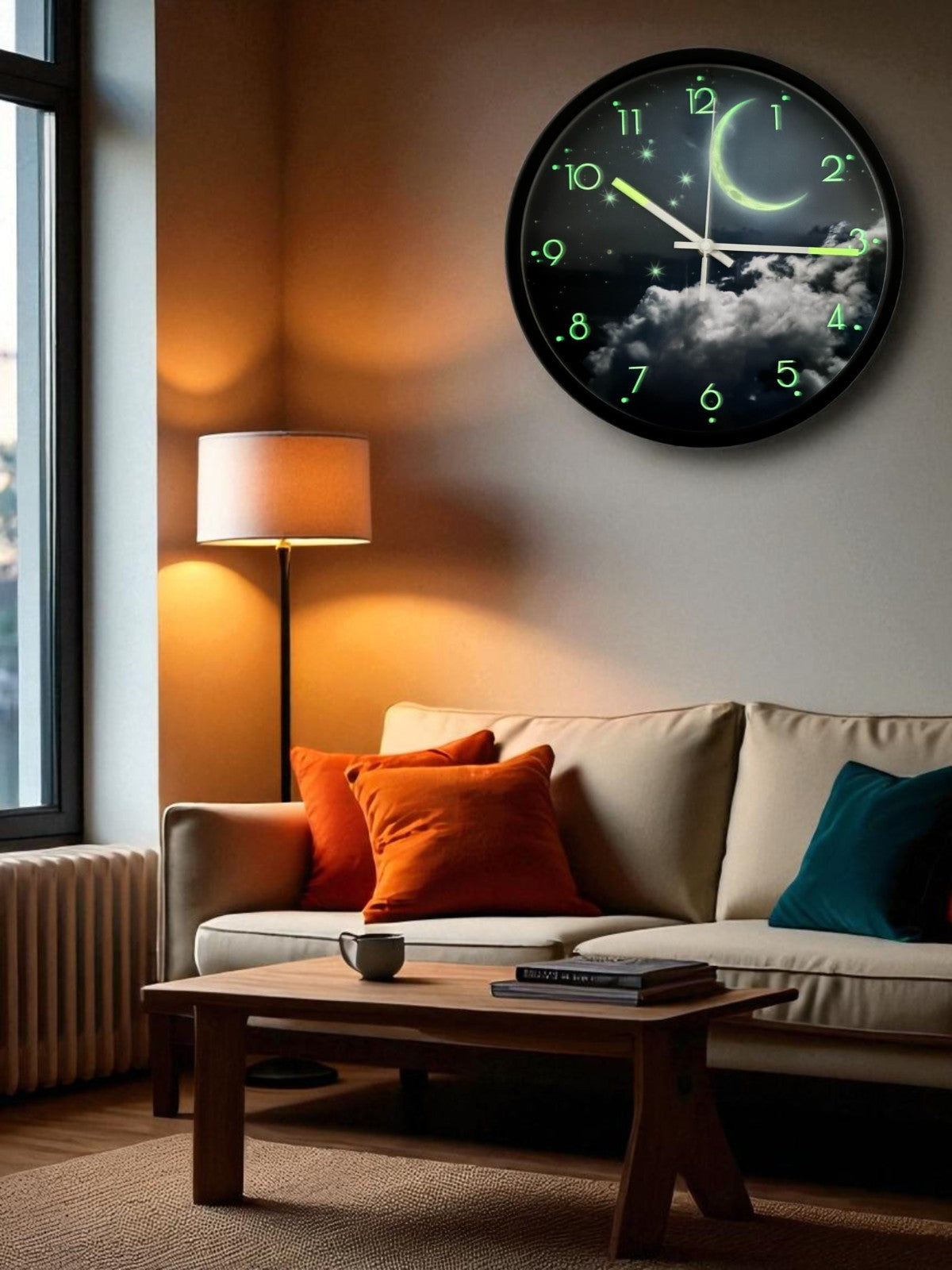 Australian Southern Cross Night Light 30cm Wall Clock – Sound-Activated, Silent, Battery-Operated