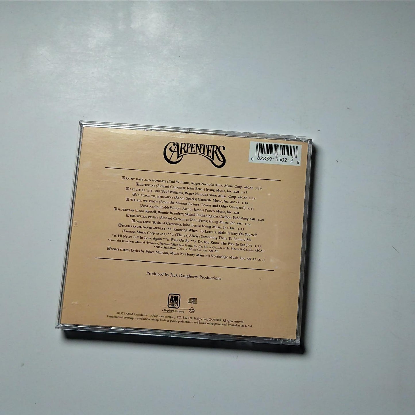 Carpenters – Carpenters (CD, 1971) US 82839 3502 2