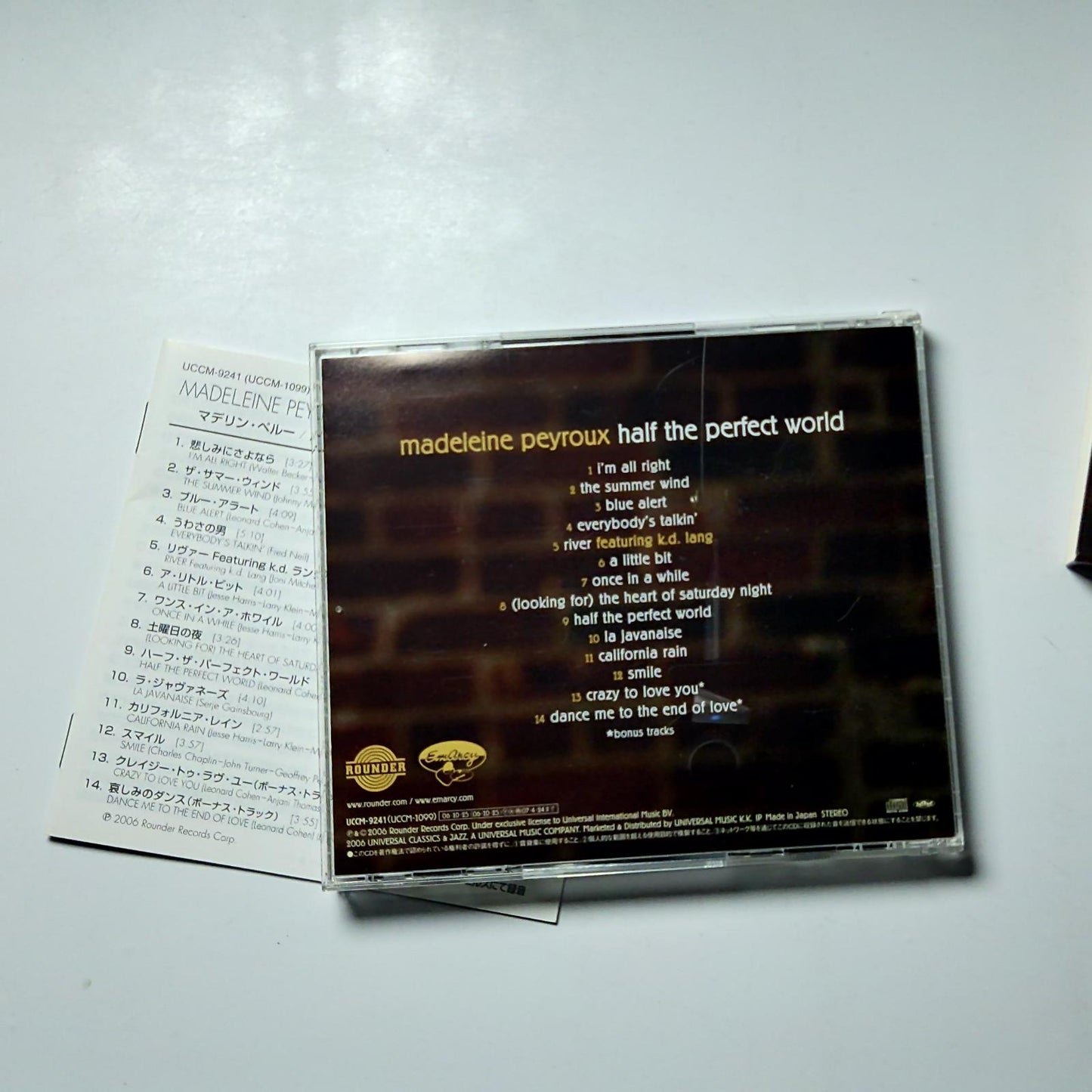 Madeleine Peyroux – Half The Perfect World (CD 2006) Japan Bonus Track UCCM 9241