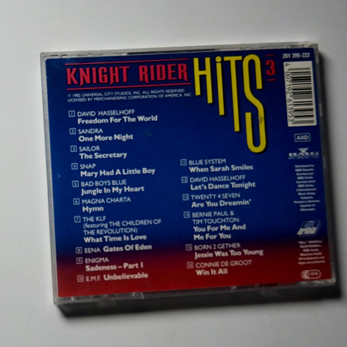 Knight Rider Germany Various – Knight Rider Hits 3 (CD, 1991) Germany 261 395 – Retro Unit