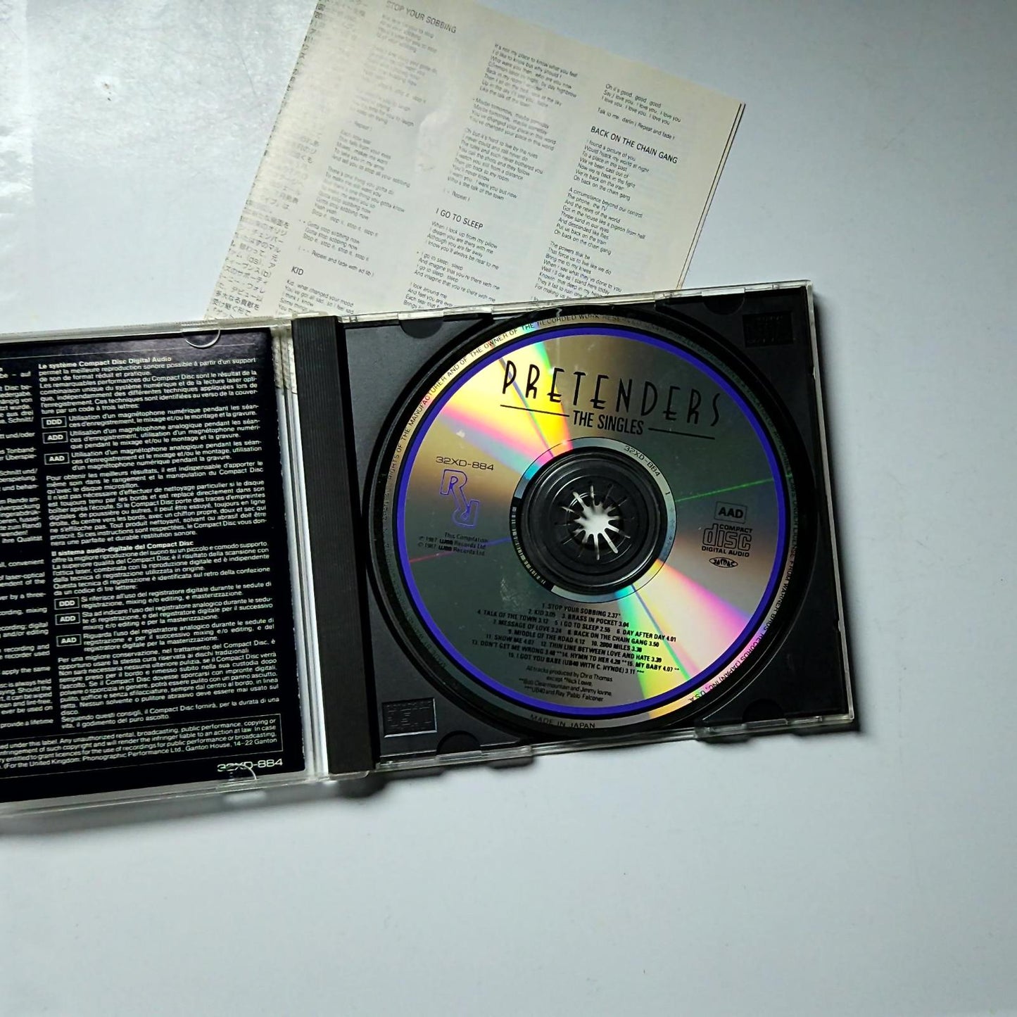 The Pretenders – The Singles (CD, 1987) Japan 32XD-884