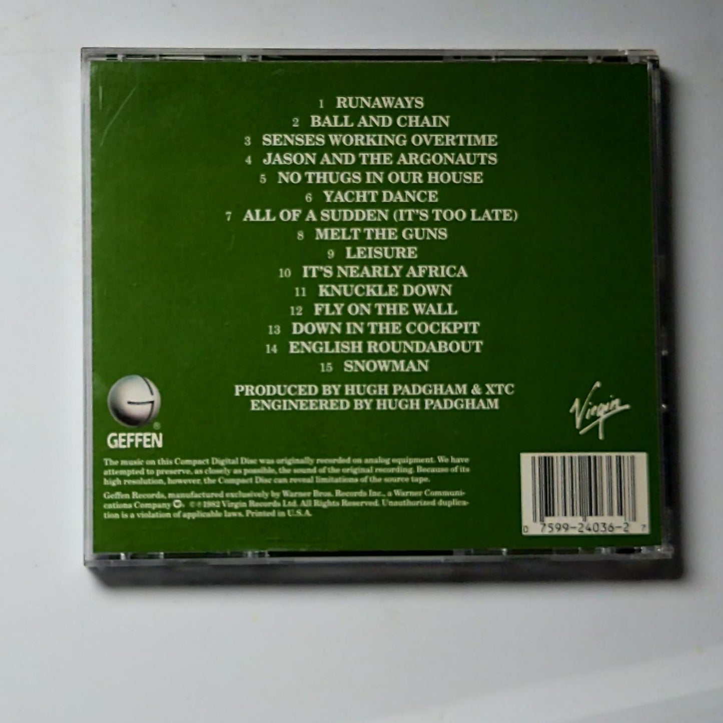 XTC – English Settlement (CD, 1991) US 4036-2