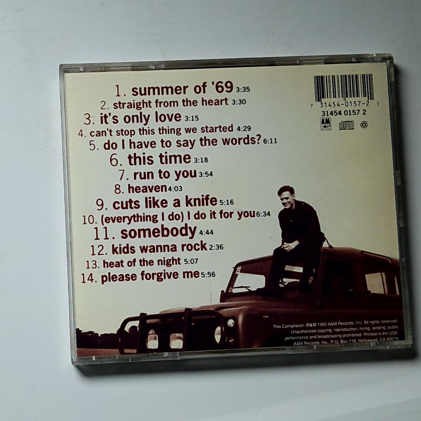 Bryan Adams – So Far So Good (CD, 1993) US 31454 0157 2