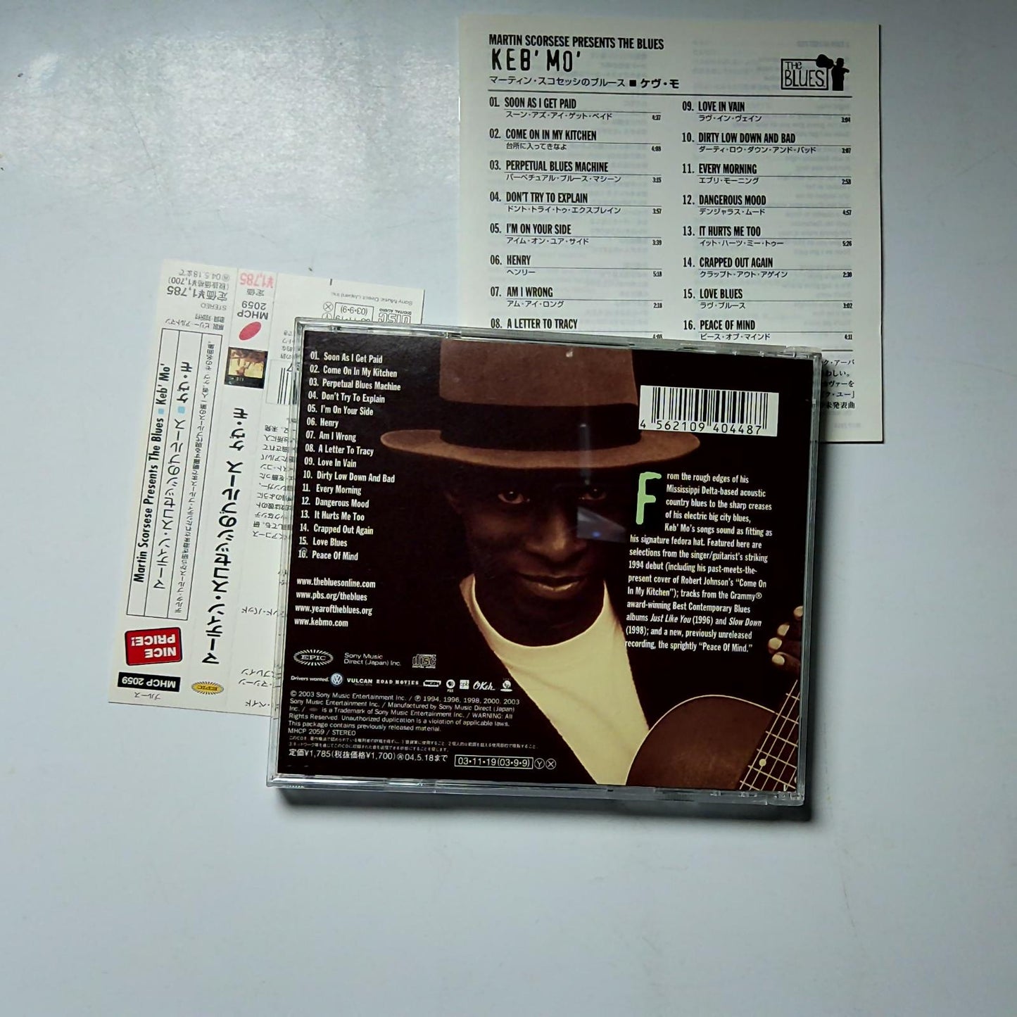 Keb' Mo' – Martin Scorsese Presents The Blues (CD, 2004) Japan obi MHCP 2059