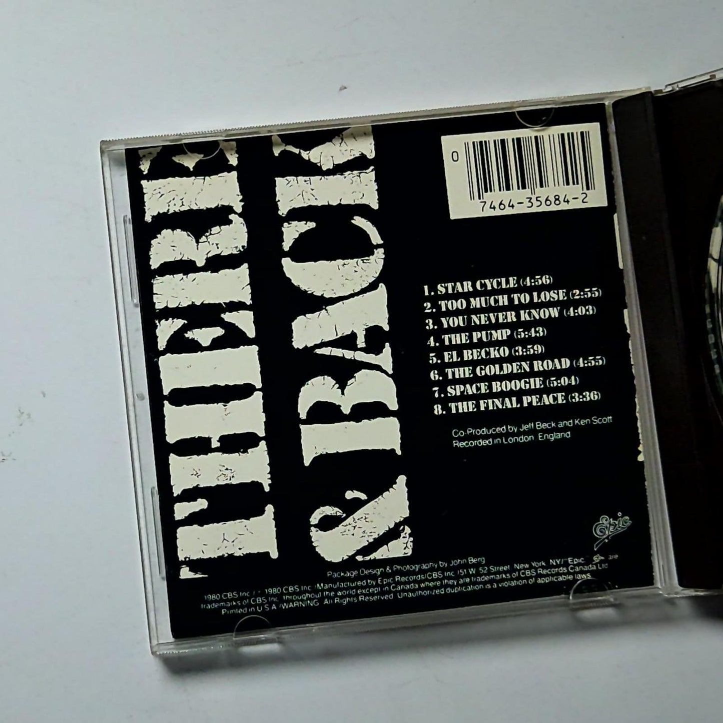 Jeff Beck – There And Back (CD, 1986) US EK 35684