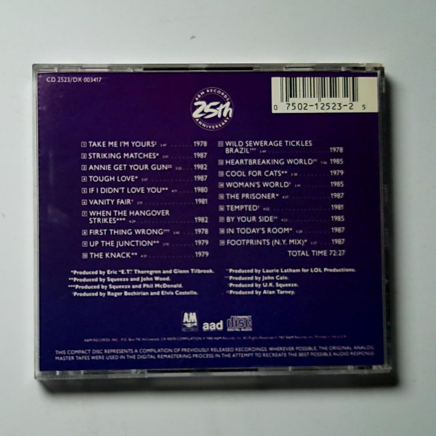 Squeeze – Classics Volume 25 (CD, 1988) US CD2523