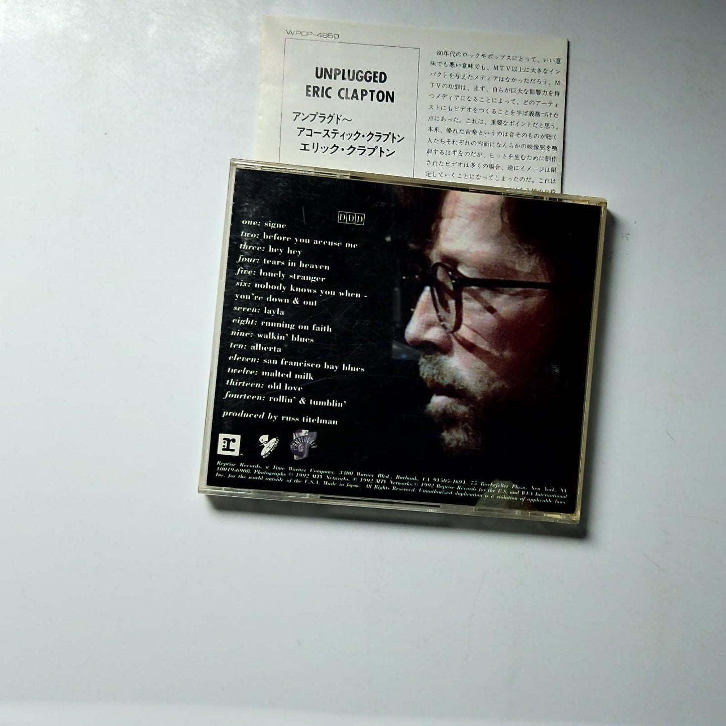 Eric Clapton – Unplugged (CD, 1992) Japan WPCP-4950