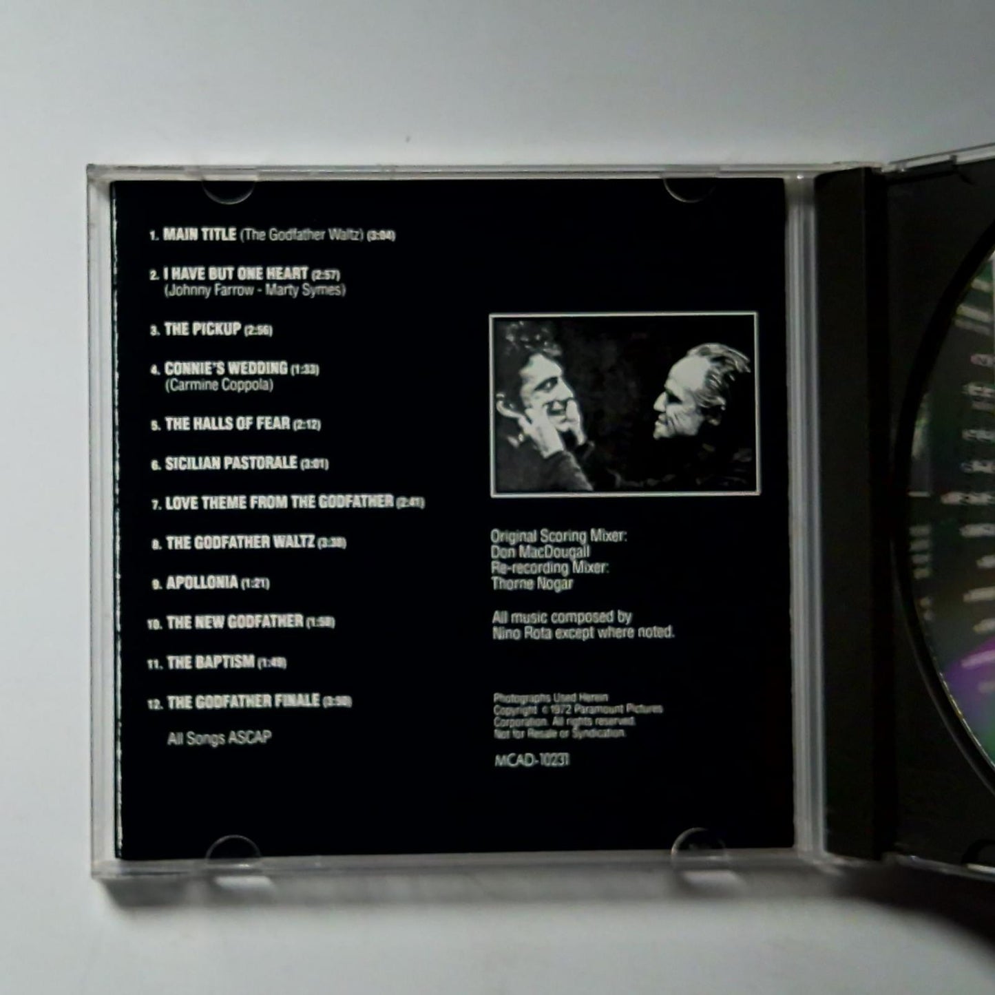Nino Rota – The Godfather Movie Film Soundtrack (CD, 1991) US MCAD-10231