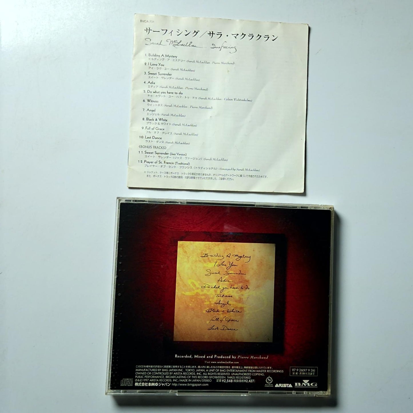 Sarah McLachlan – Surfacing (CD, 2007) Japan BVCM-37912