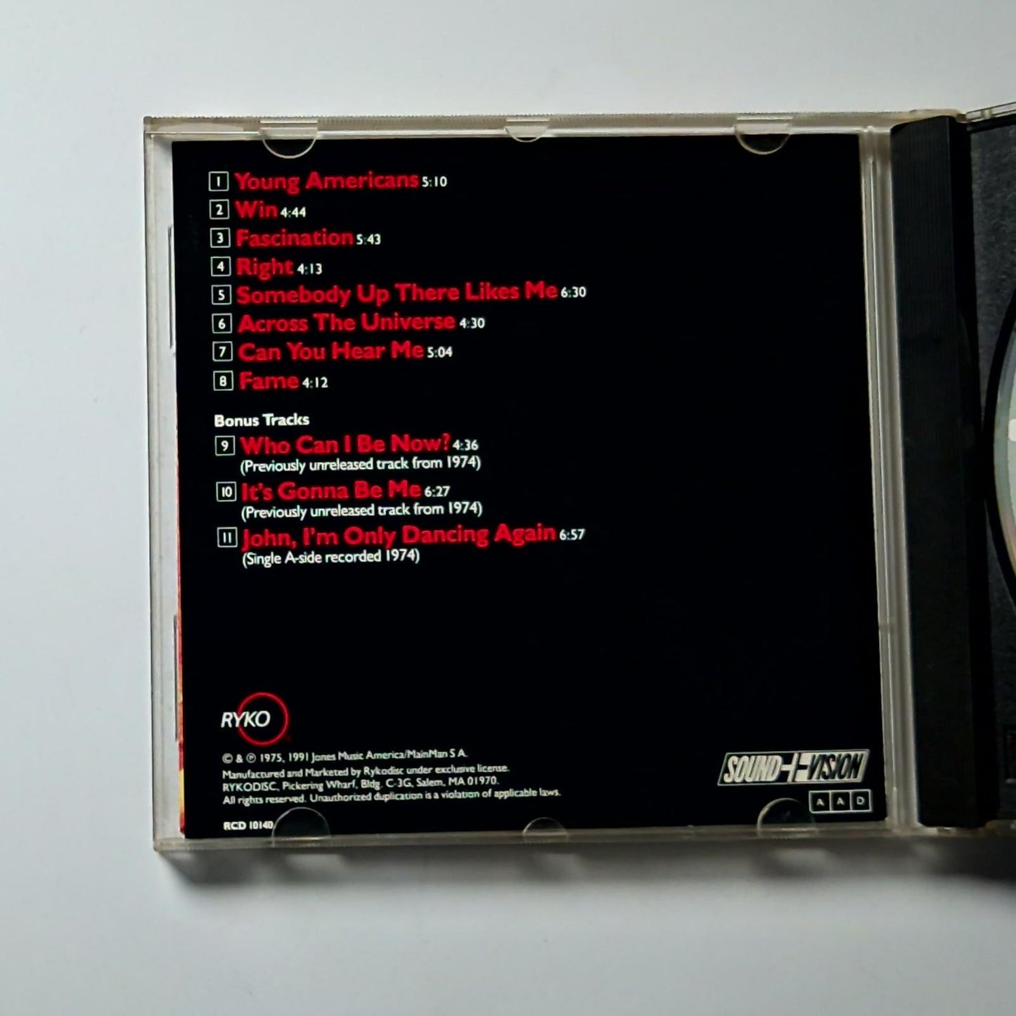 David Bowie – Young Americans (CD, 1991) US RCD 10140