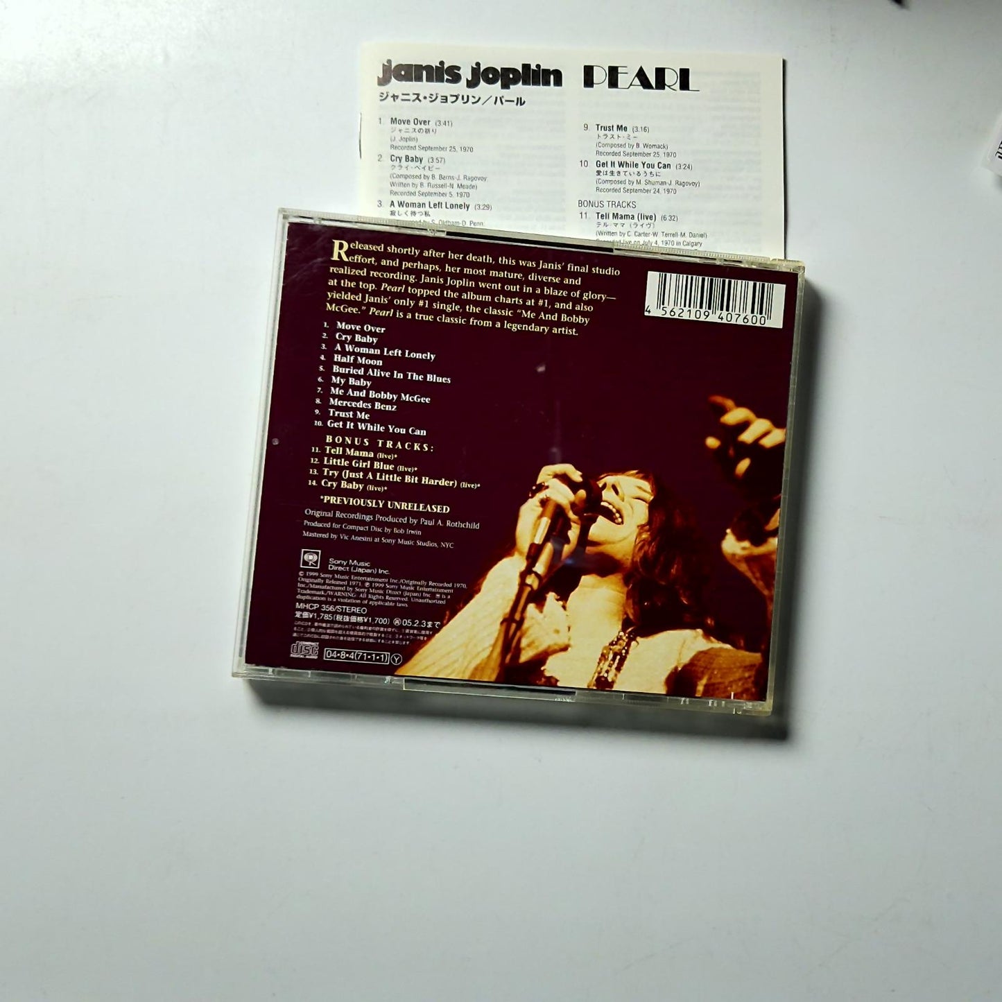 Janis Joplin – Pearl (CD, 2004) Japan Bonus Track MHCP-356