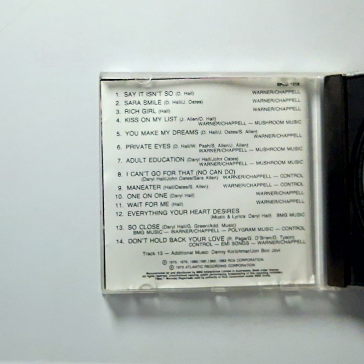Daryl Hall & John Oates – The Best Of (CD, 1979) Australasia SPCD 1216