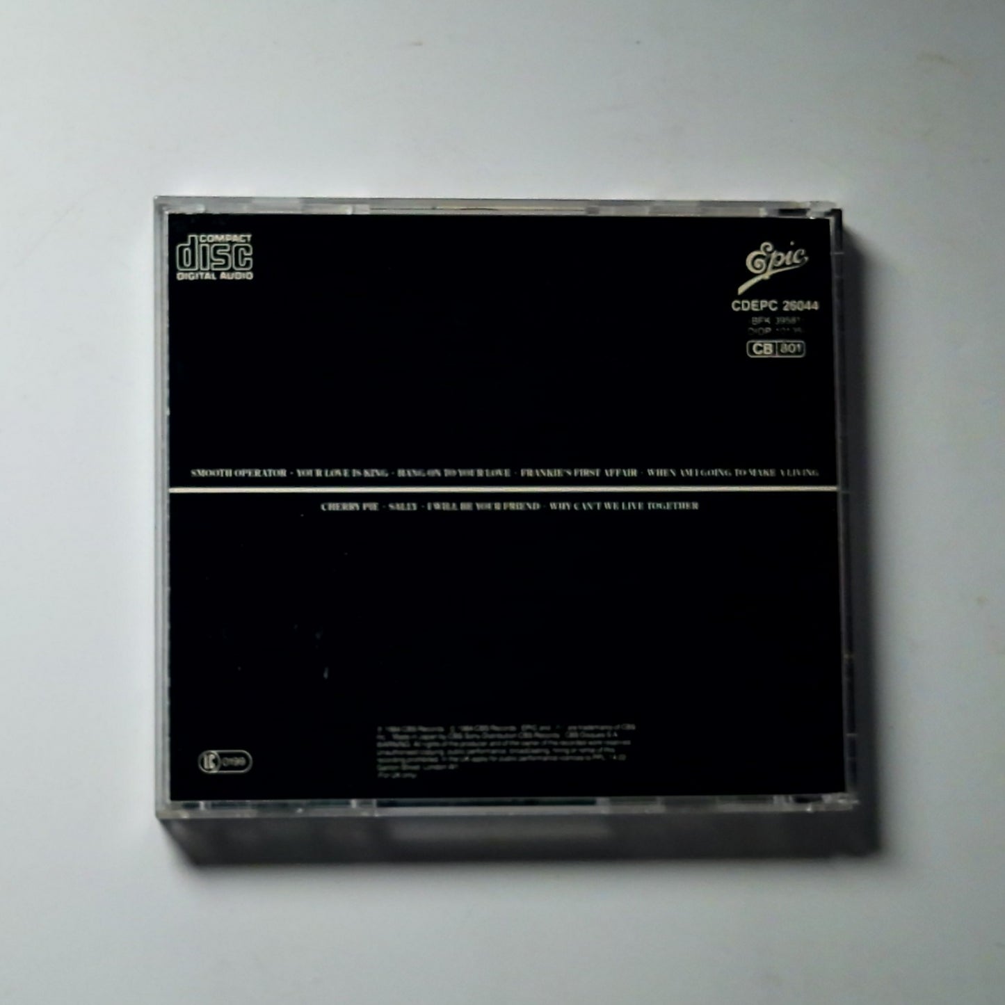 Sade – Diamond Life (CD, 1984) Europe CDEPC 26044