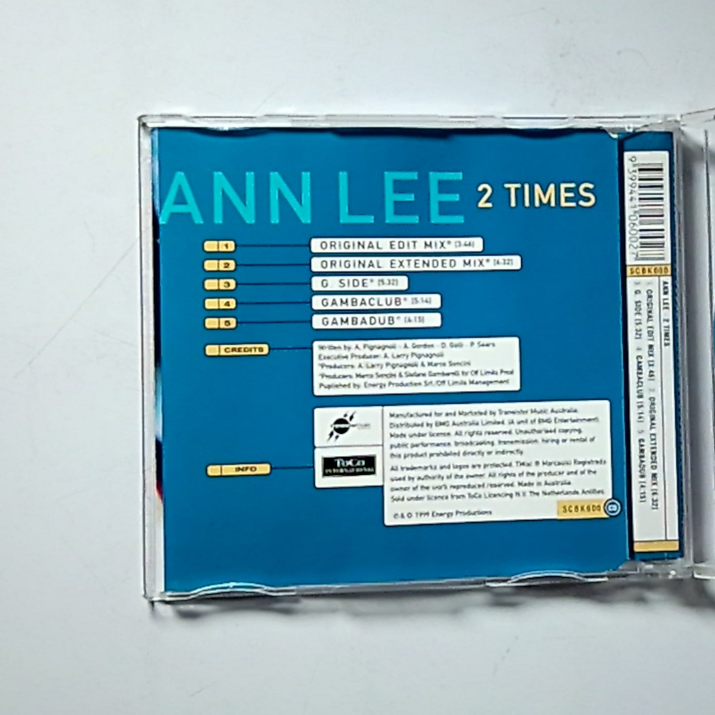 Ann Lee – 2 Times (CD, 1999) Australia SCBK600