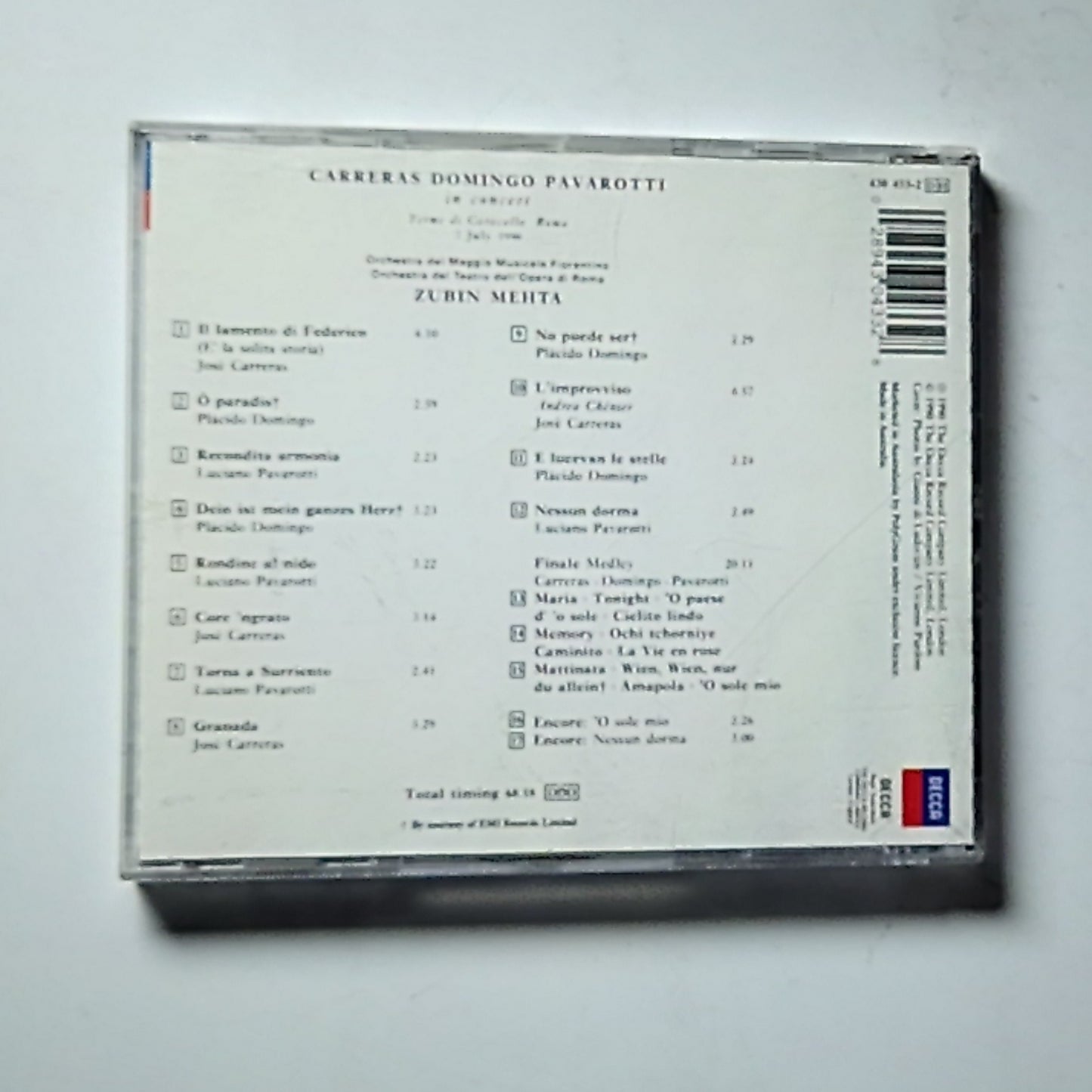 Carreras, Domingo, Pavarotti, Mehta – In Concert (CD, 1990)