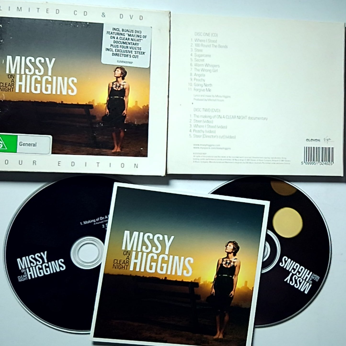 Missy Higgins – On A Clear Night (CD + DVD, 2007) Australia ELEVENCD70SP
