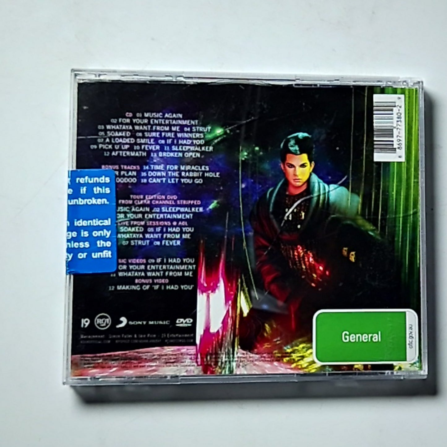 Adam Lambert – For Your Entertainment (Tour Edition) (CD, 2010) Australasia