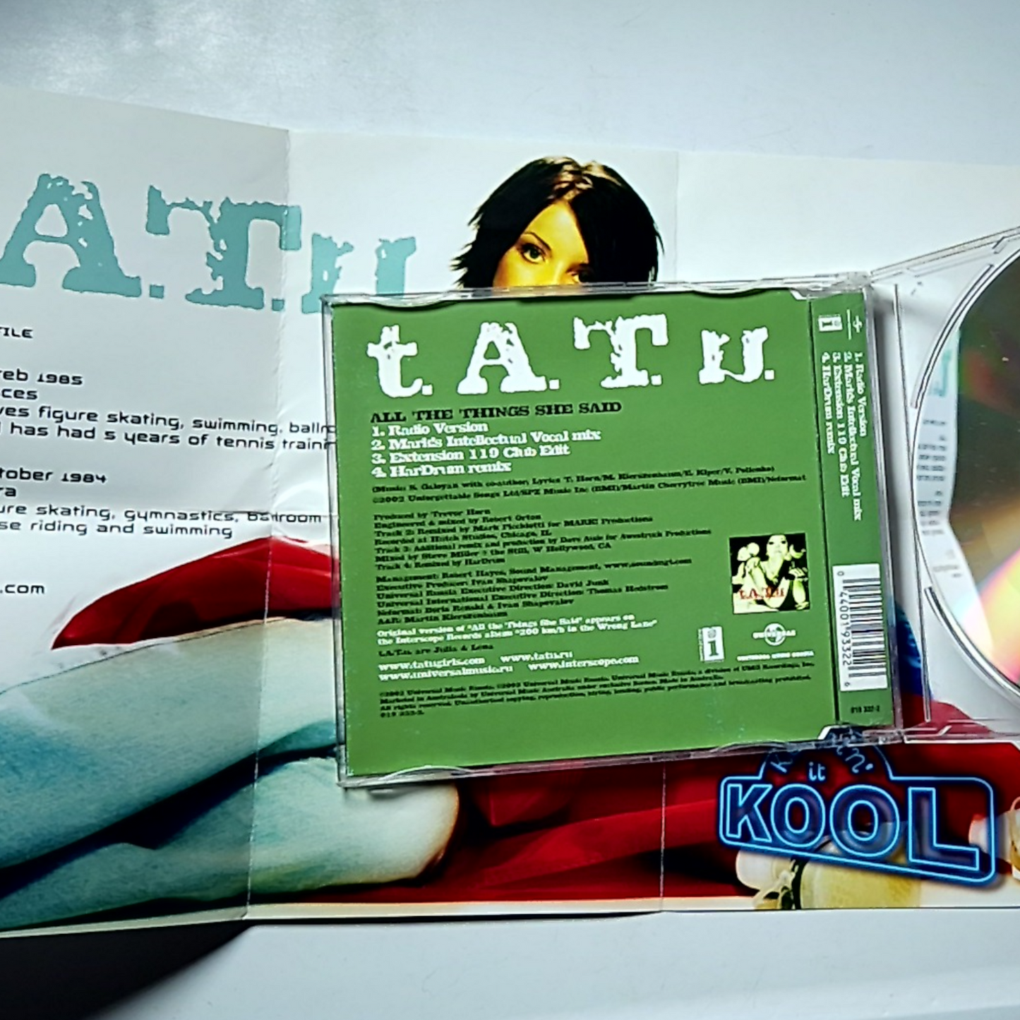 t.A.T.u. – All The Things She Said (CD, 2002) Australasia 019 332-2