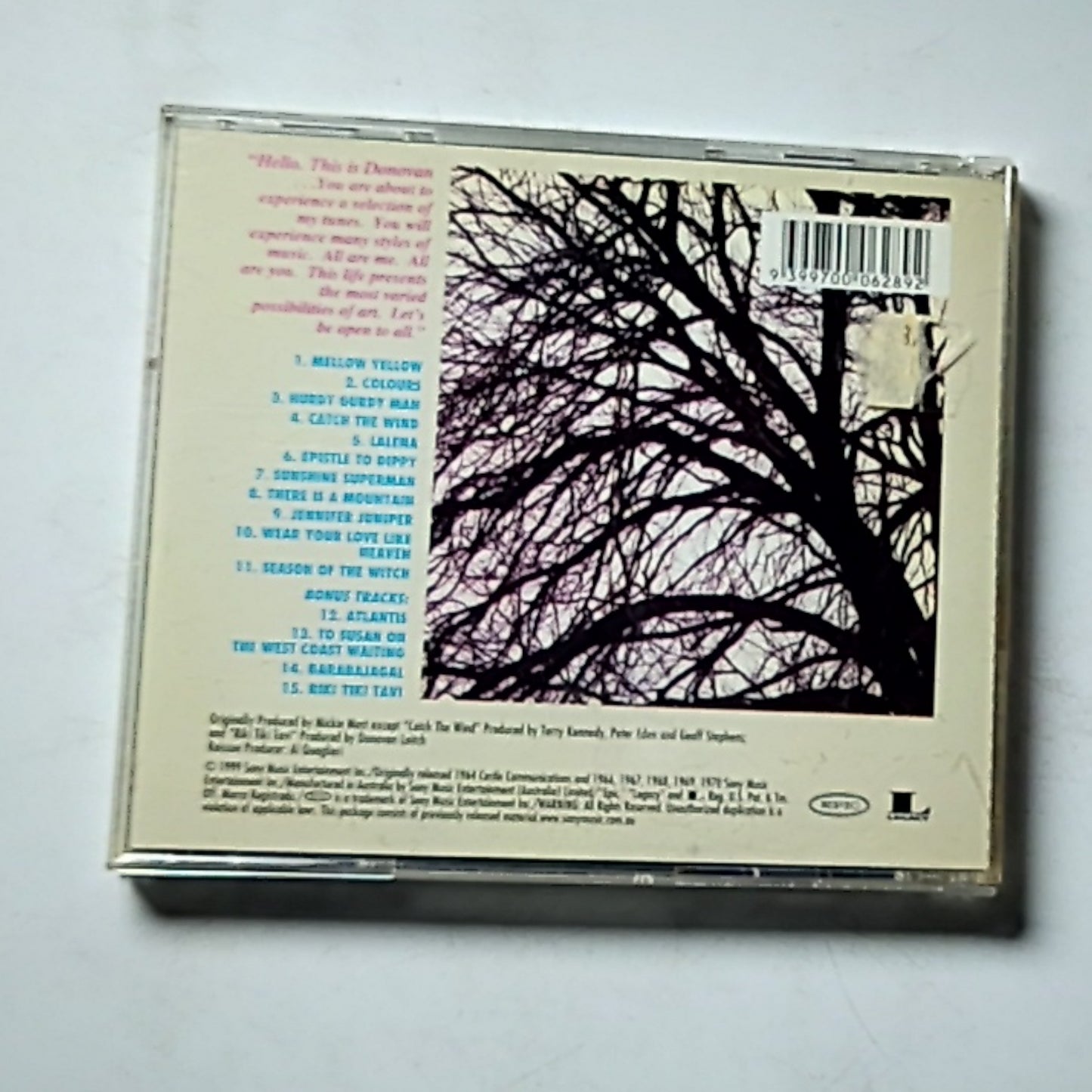 Donovan – Donovan's Greatest Hits (CD, 1999) Australia 494173 2