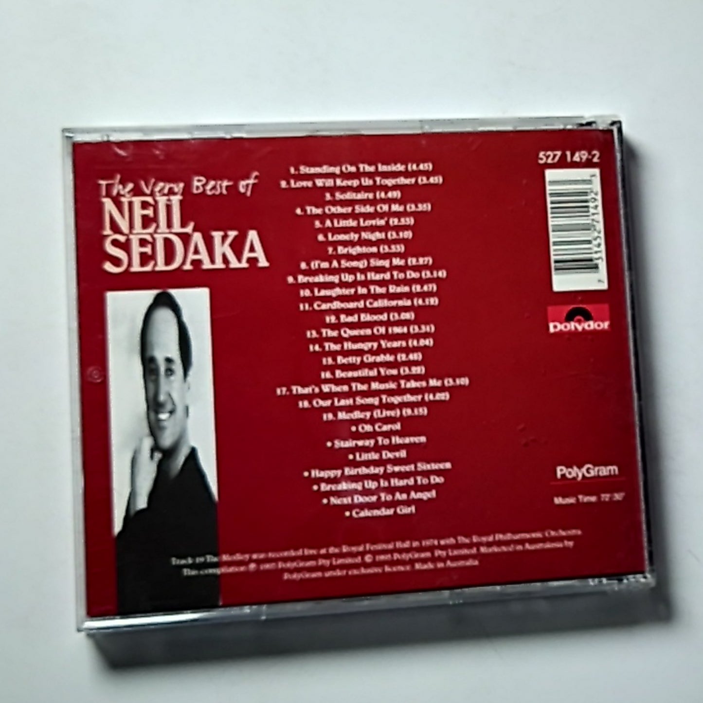 Neil Sedaka – The Very Best Of Neil Sedaka (CD, 1995) Australia 527149-2