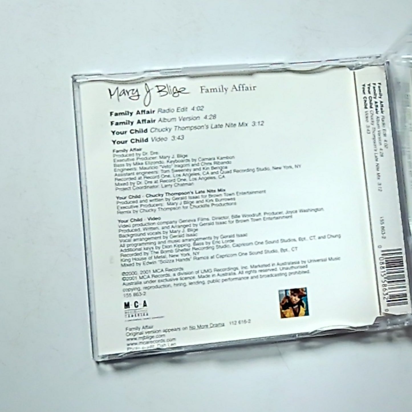 Mary J. Blige – Family Affair (CD, 2001) Australasia 155 863-2