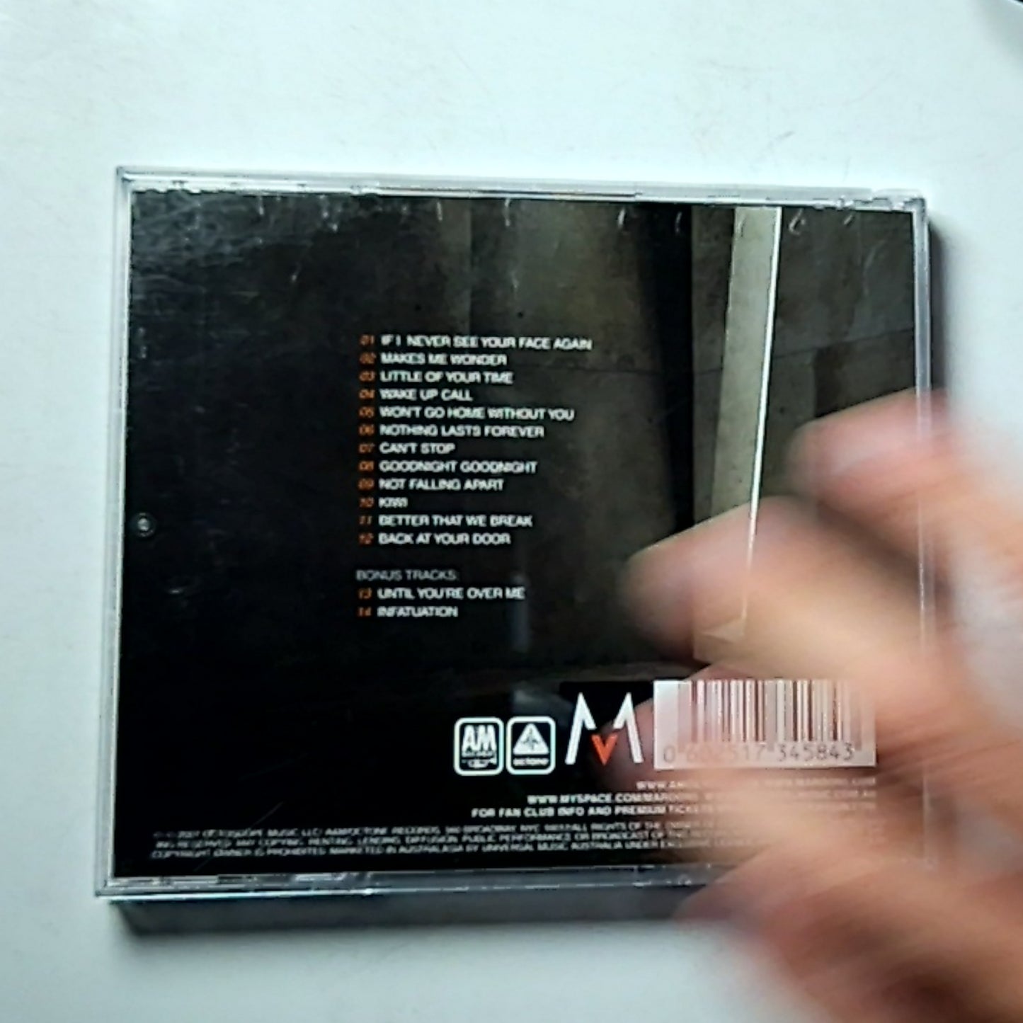 Maroon 5 – It Won't Be Soon Before Long (CD, 2007) Australasia 1734584