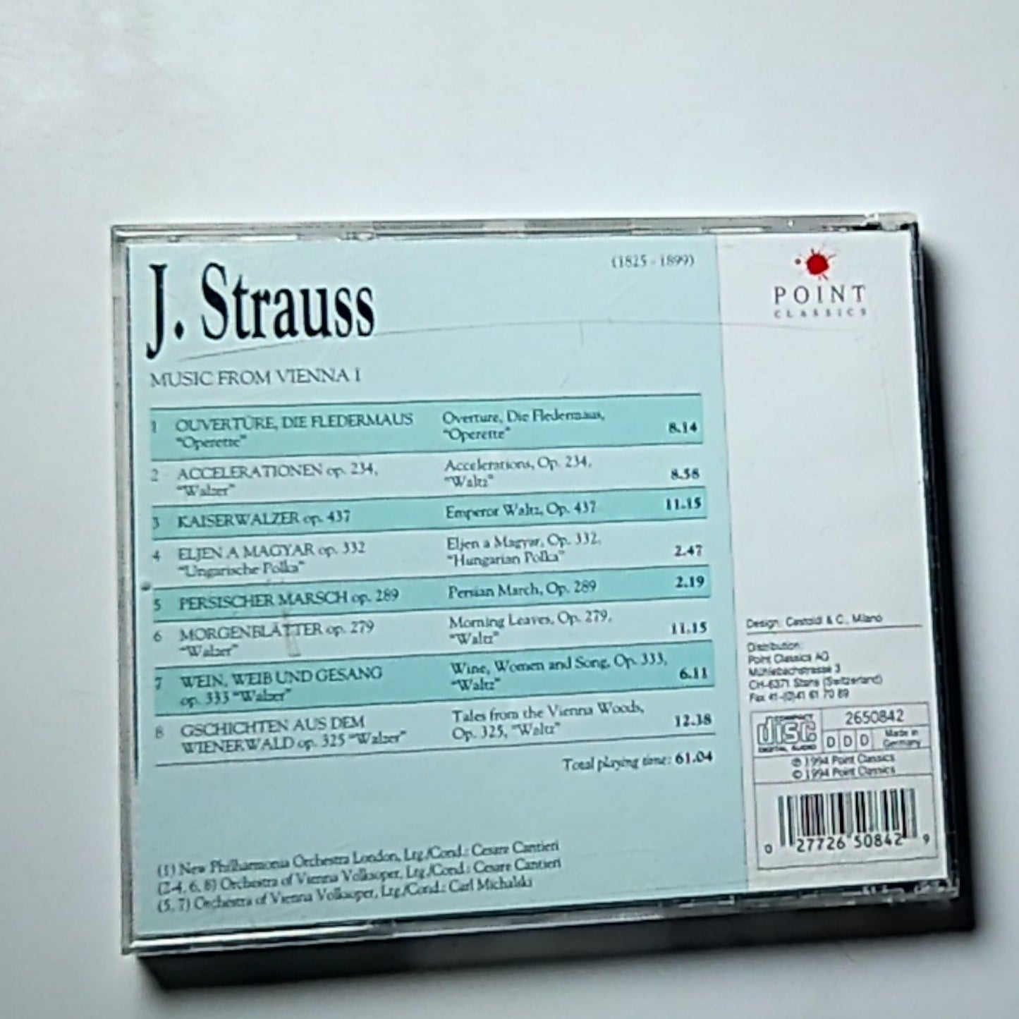 Johann Strauss Jr. – Music From Vienna I. (CD, 1994) Switzerland 2650842