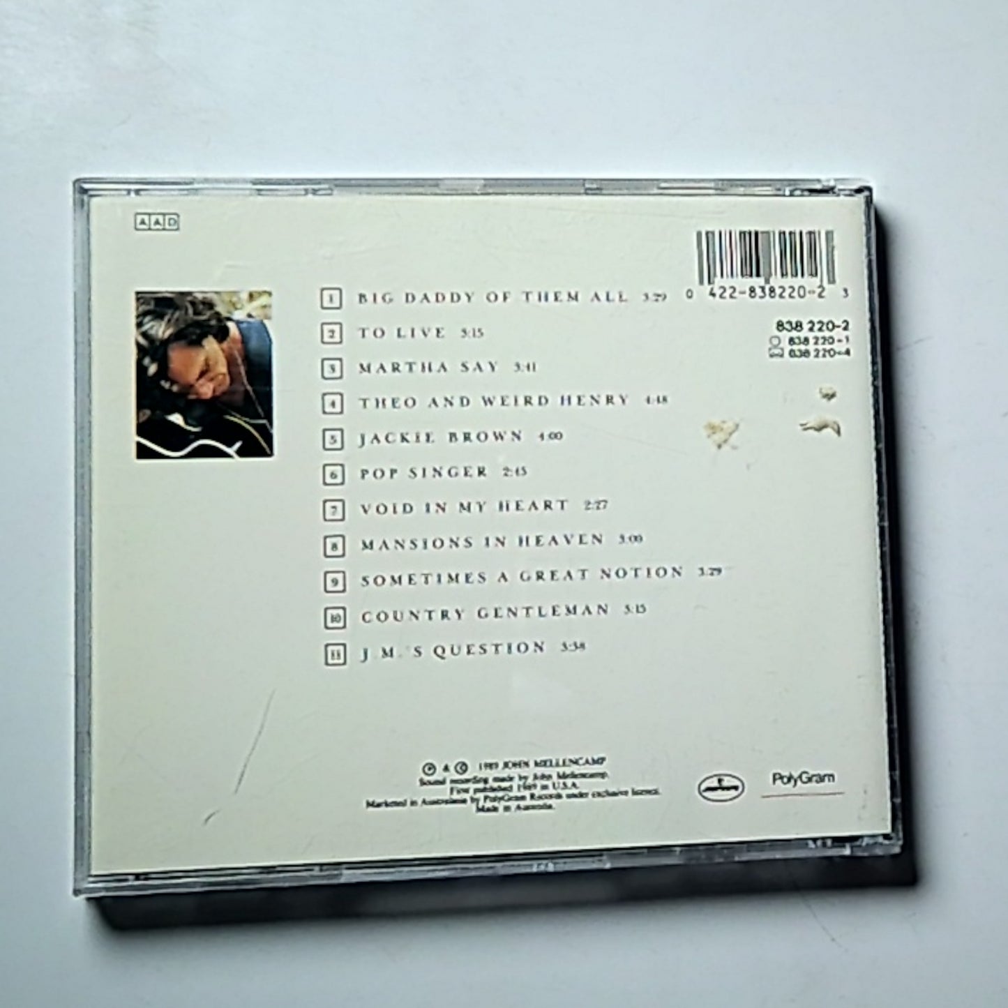 John Cougar Mellencamp – Big Daddy (CD, 1989) Australia 838 220-2