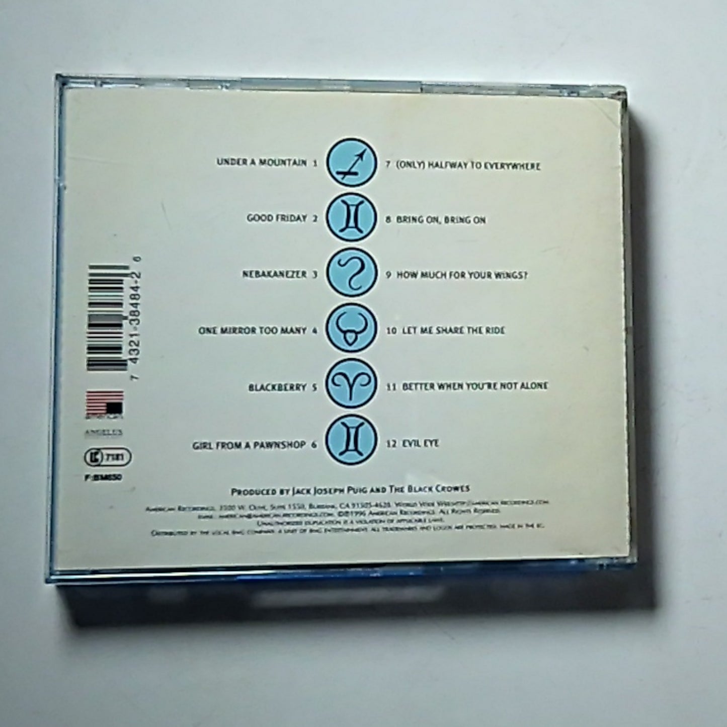 The Black Crowes – Three Snakes And One Charm (CD, 1996) Europe 74321 38484 2