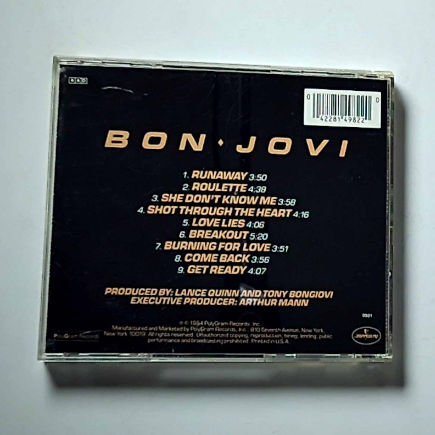 Bon Jovi – Bon Jovi (CD, 1984) UK, Europe & US 814 982-2