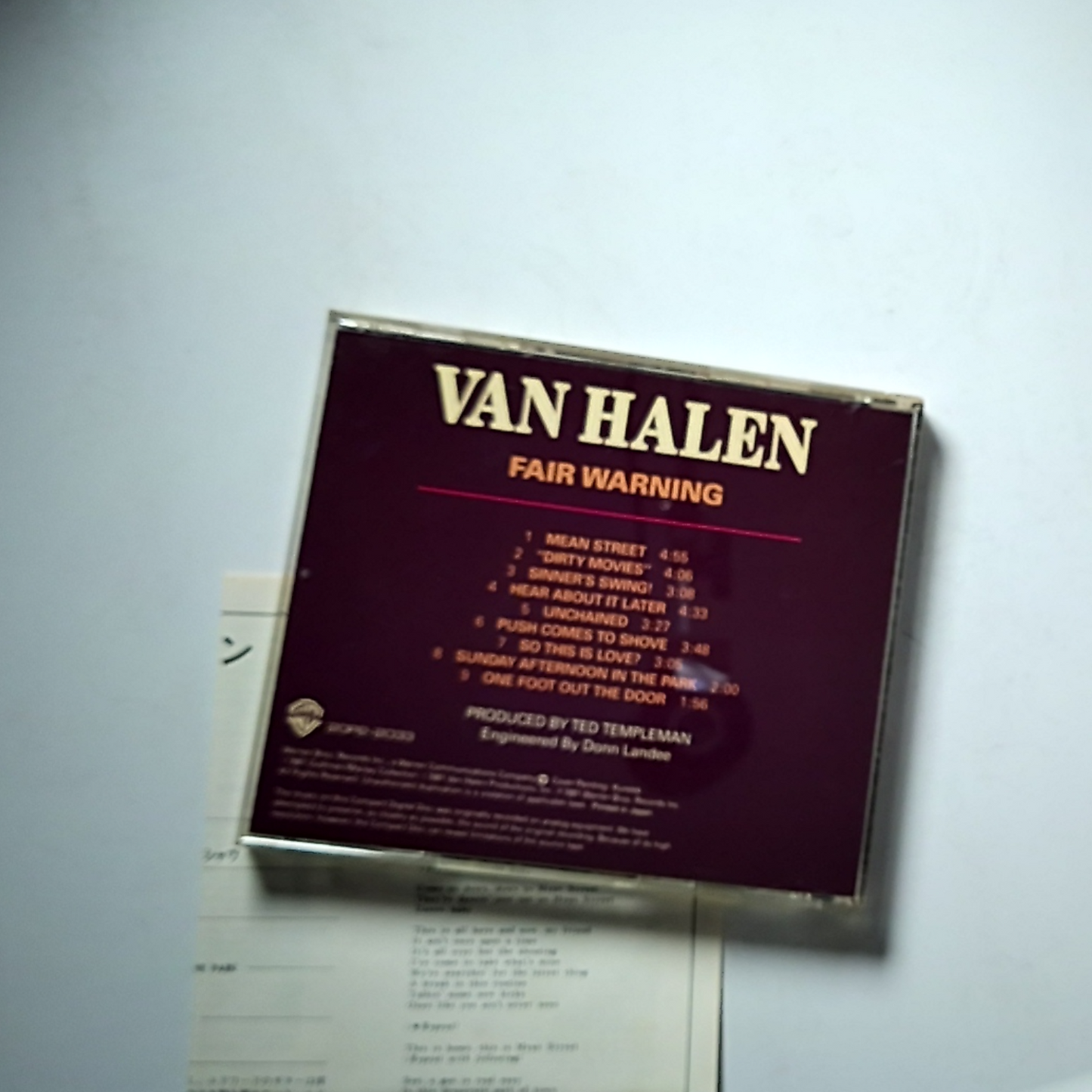 Van Halen – Fair Warning (CD, 1989) Japan 20P2-2033
