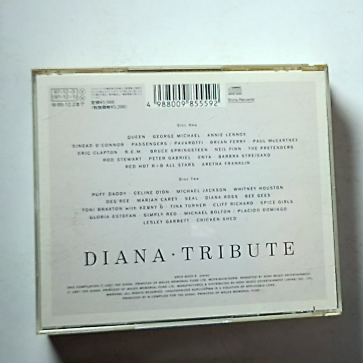 Various – Diana (Princess Of Wales) Tribute (CD, 1997) Japan Obi SRCS 8555/6