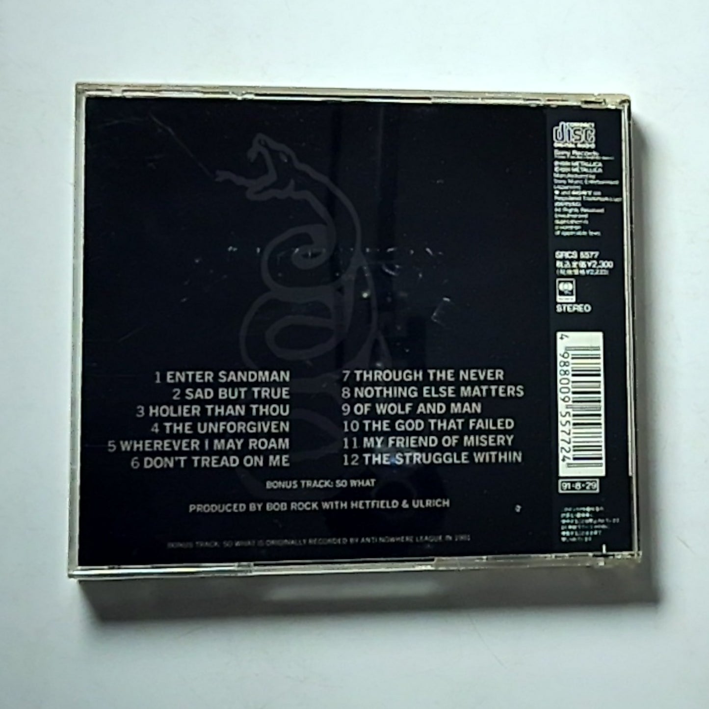 Metallica – Metallica (CD, 1991) Japan Bonus Track SRCS 5577