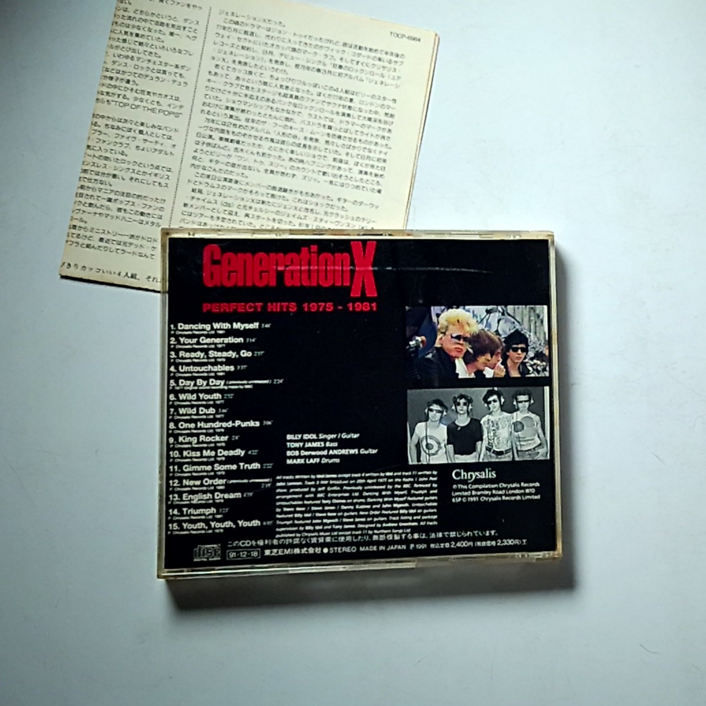 Generation X – Perfect Hits 1975 - 1981 (CD, 1991) Japan TOCP-6984