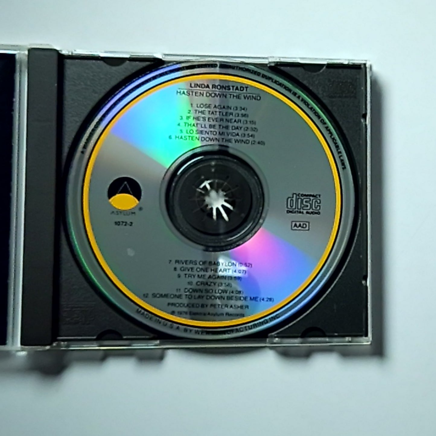 Linda Ronstadt – Hasten Down The Wind (CD) US 1072-2
