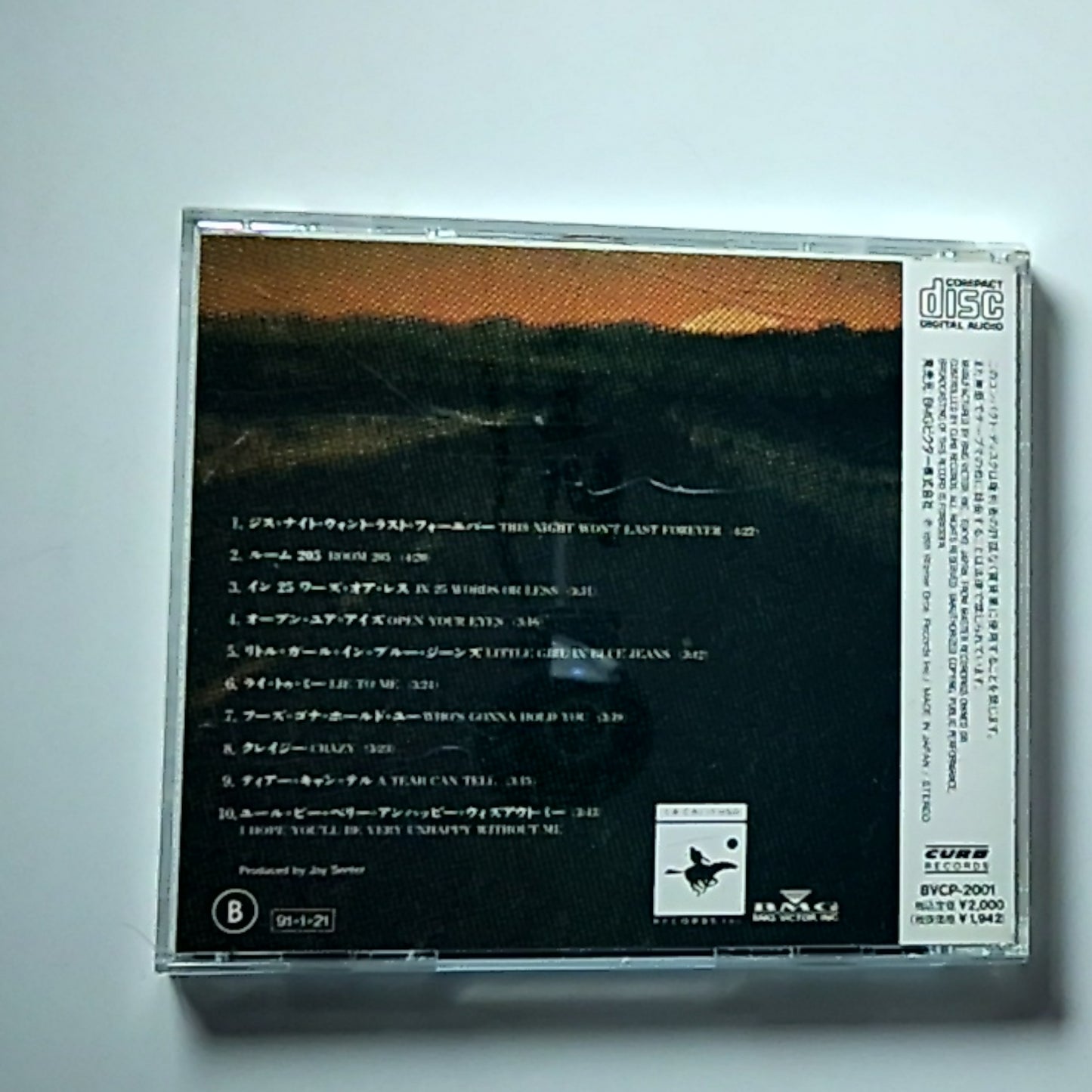 Bill LaBounty – This Night Won't Last Forever (CD, 1991) Japan BVCP-2001