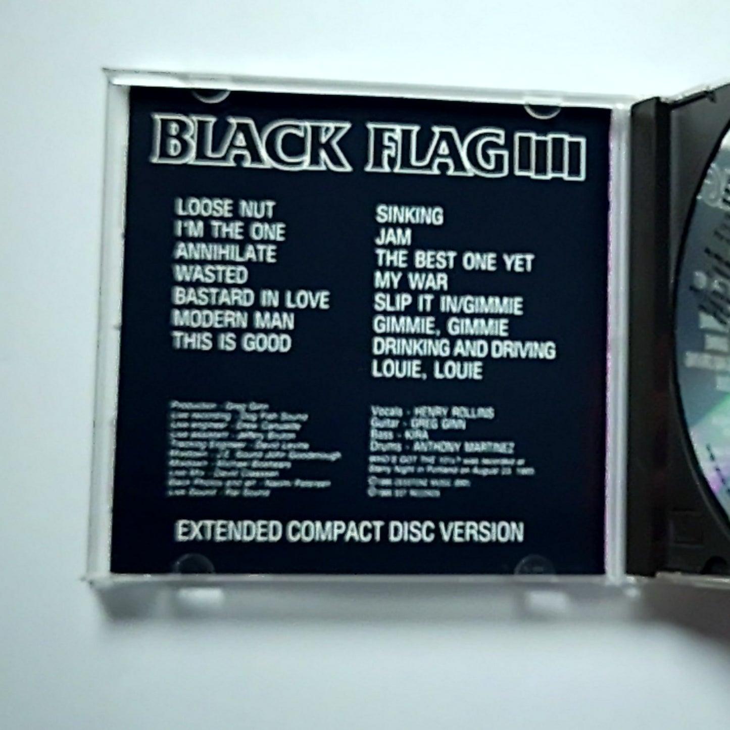 Black Flag – Who's Got The 10½? (CD, 1998) US SST-CD-060