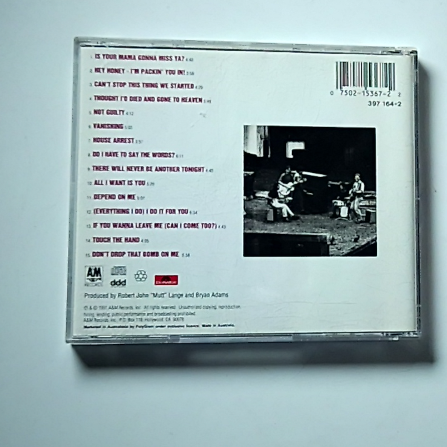 Bryan Adams – Waking Up The Neighbours (CD, 1991) Australasia 397 164-2