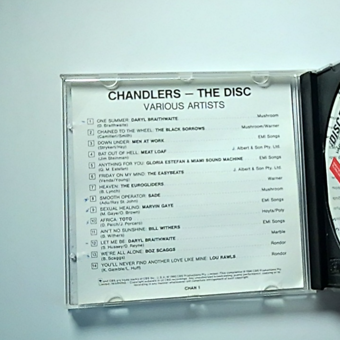 Various – Chandlers - The Disc (CD, 1990) Australia CHAN1