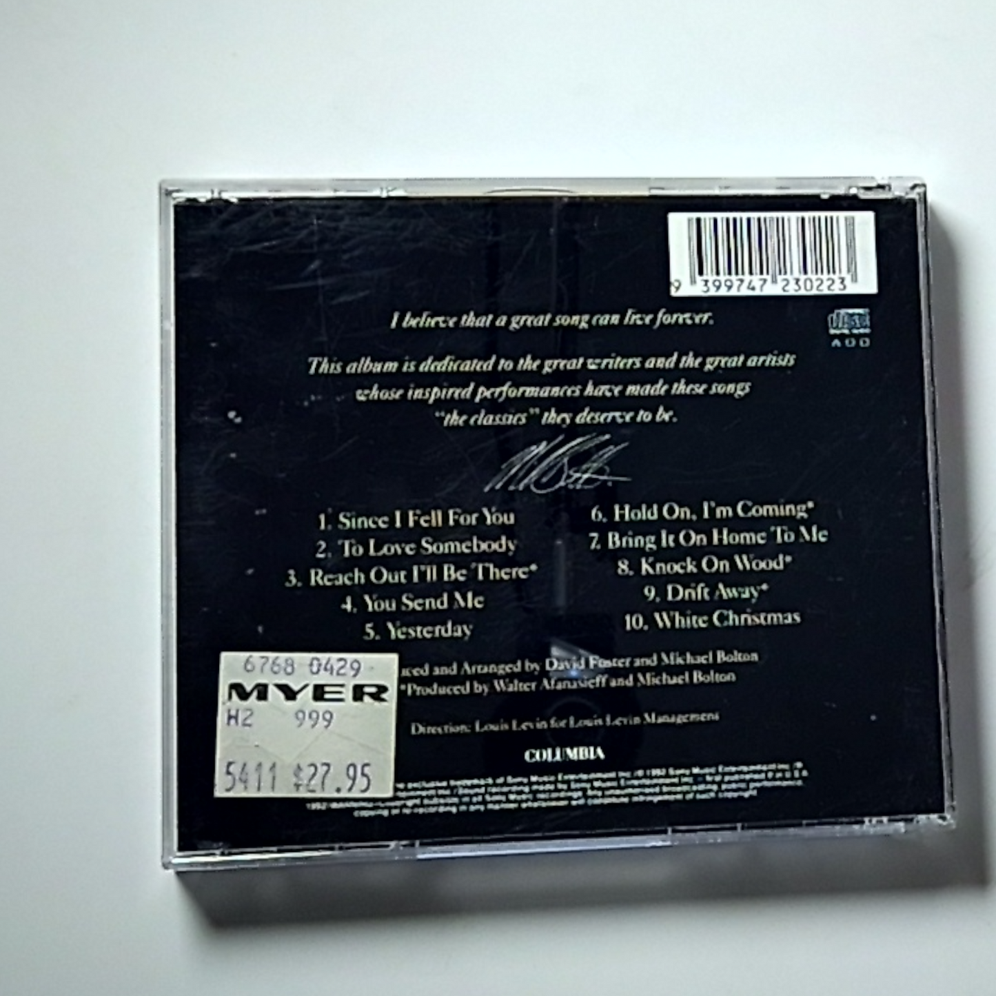 Michael Bolton – Timeless (The Classics) (CD, 1992) Australia 472302 2
