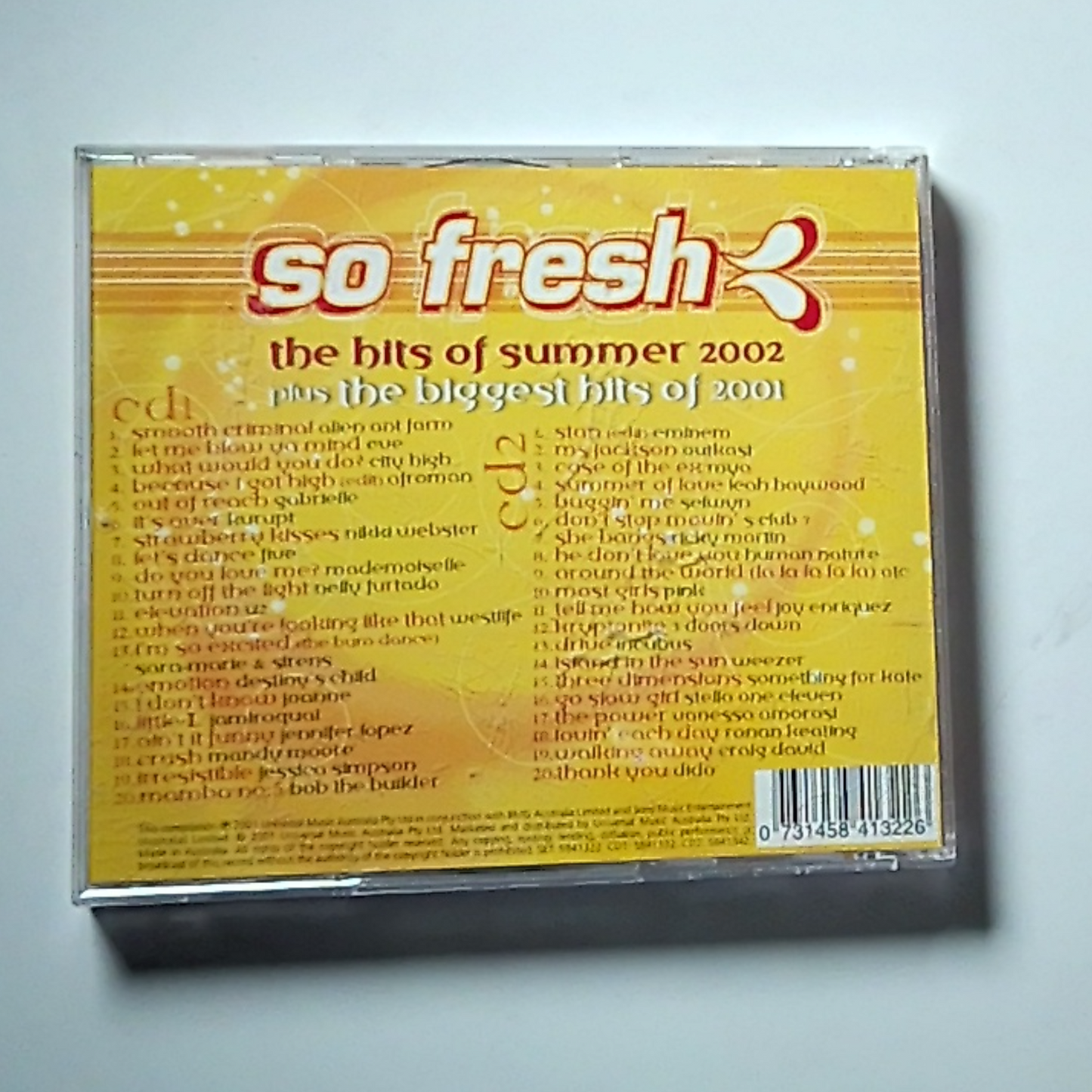 So Fresh: The Hits Of Summer 2002 Plus The Biggest Hits Of 2001 (CD, 2001)