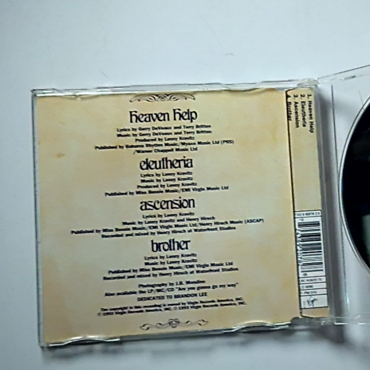 Lenny Kravitz – Heaven Help (CD, 1993) Europe VUSCD 73