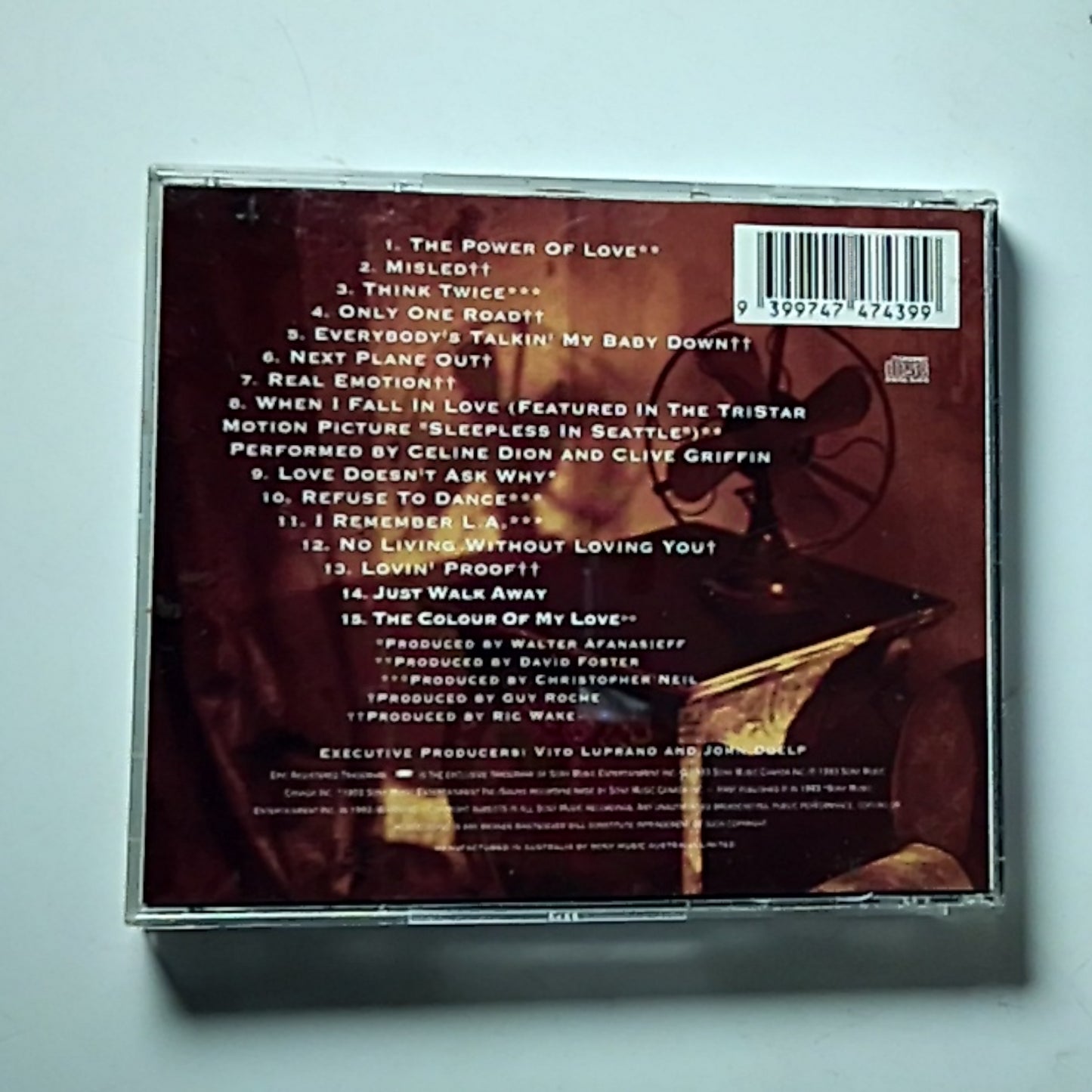 Céline Dion – The Colour Of My Love (CD, 1994) Australia 474743 9