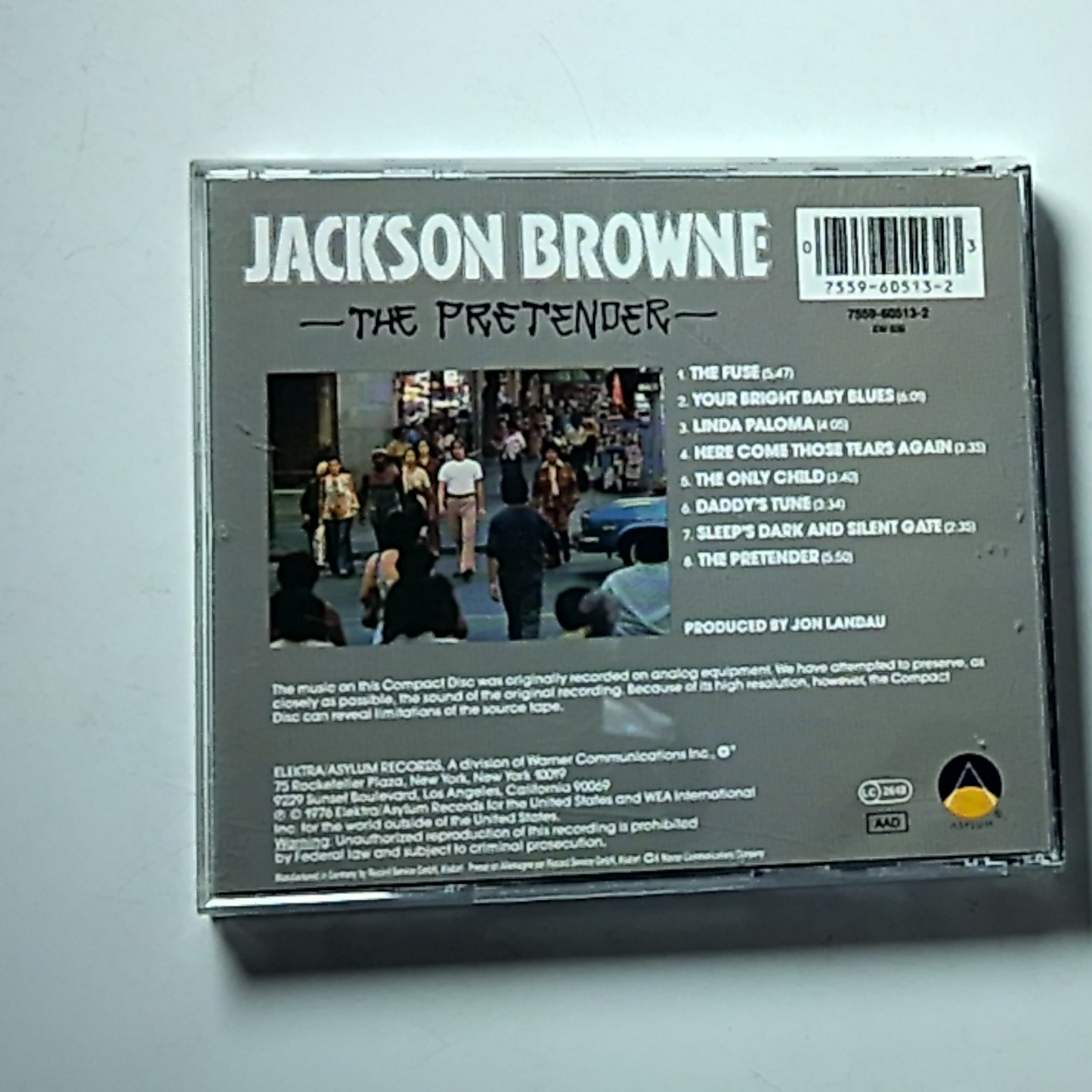 Jackson Browne – The Pretender (CD) Europe 7559-60513-2