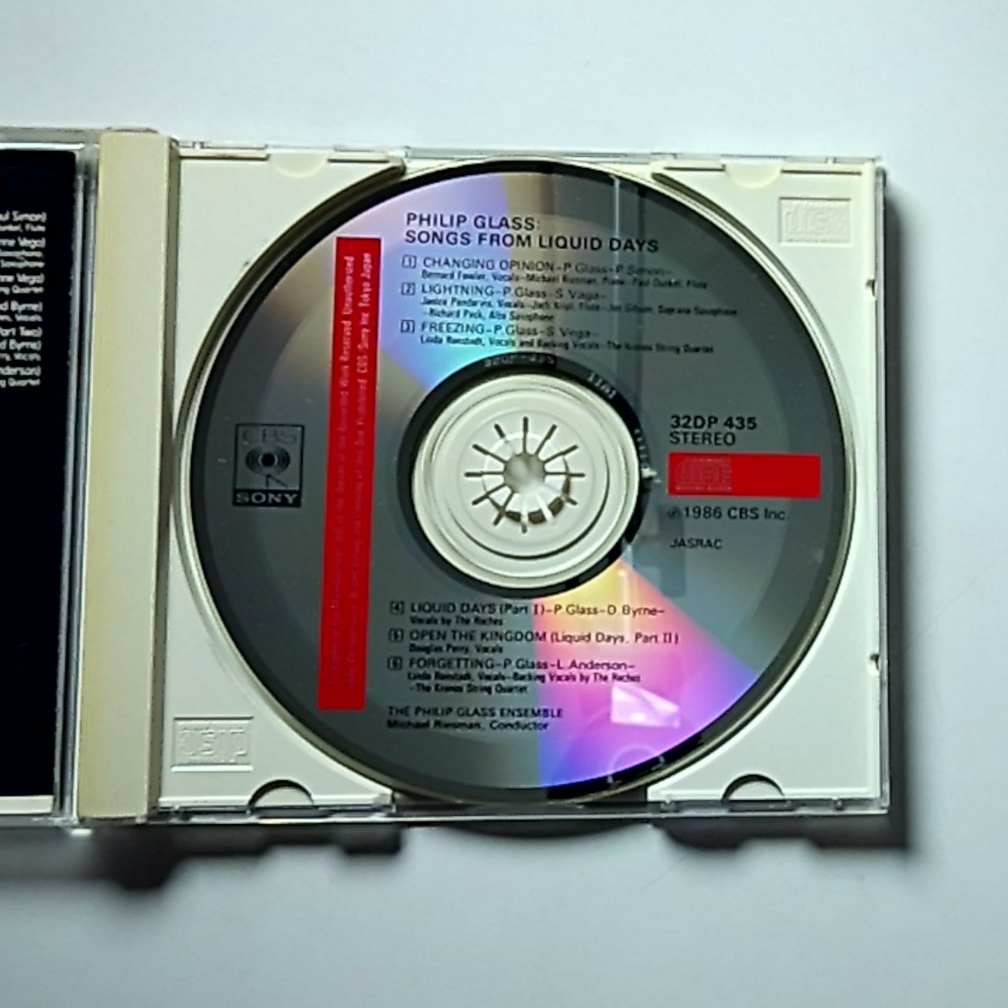 Philip Glass – Songs From Liquid Days (CD, 1986) Japan 32DP 435