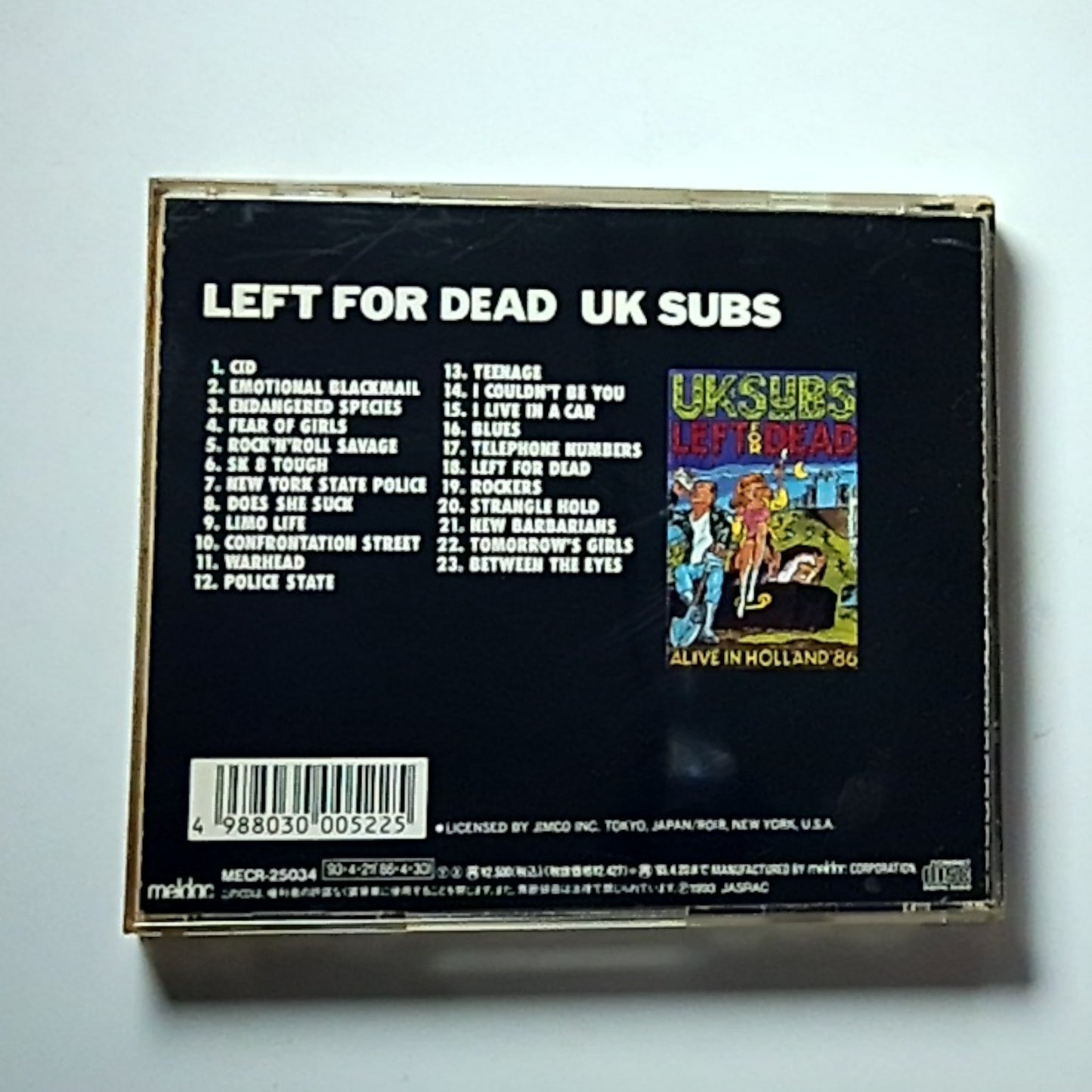 UK Subs – Left For Dead  (CD, 1993) Japan MECR-25034
