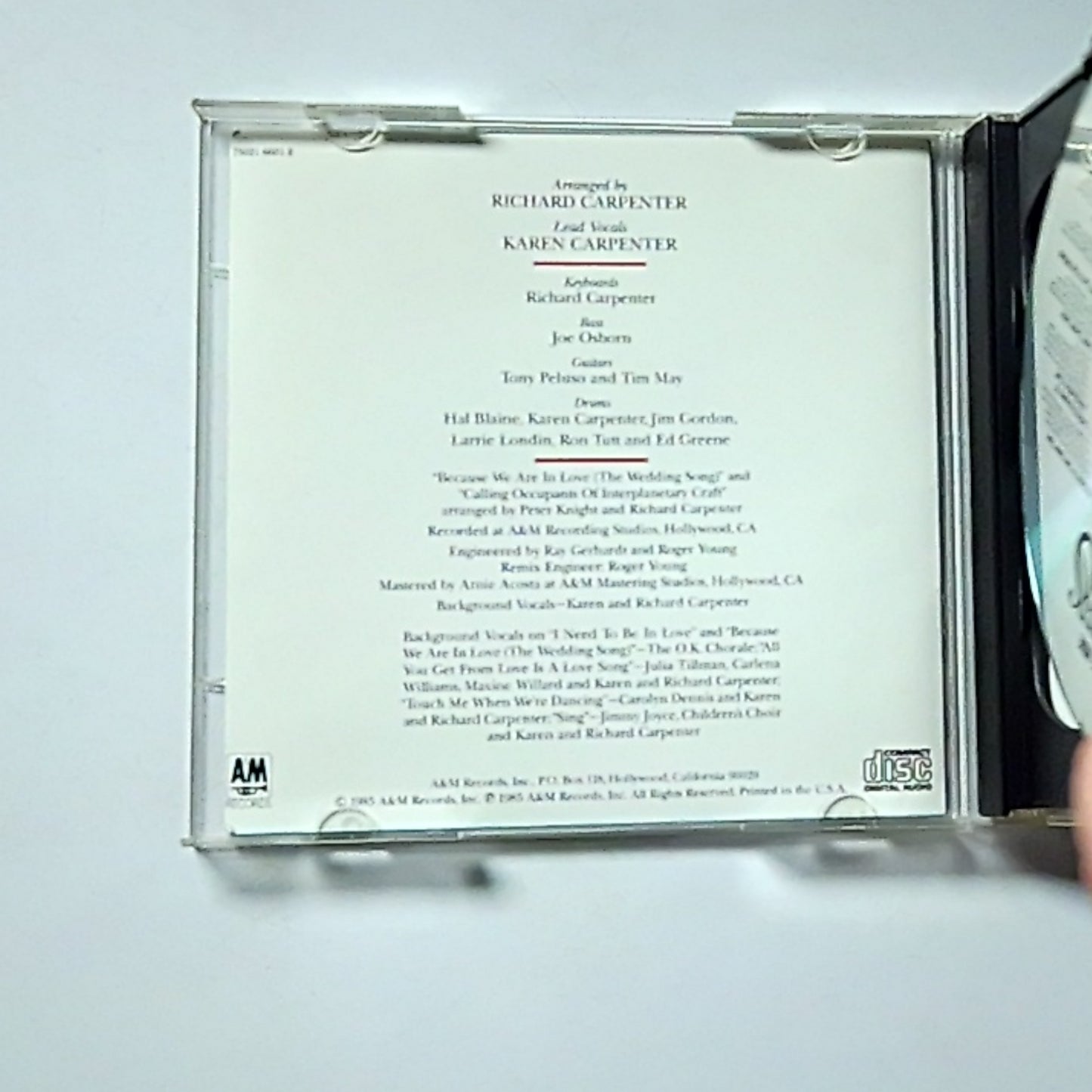 Carpenters – Yesterday Once More (CD, 1993) US 75021 6601 2