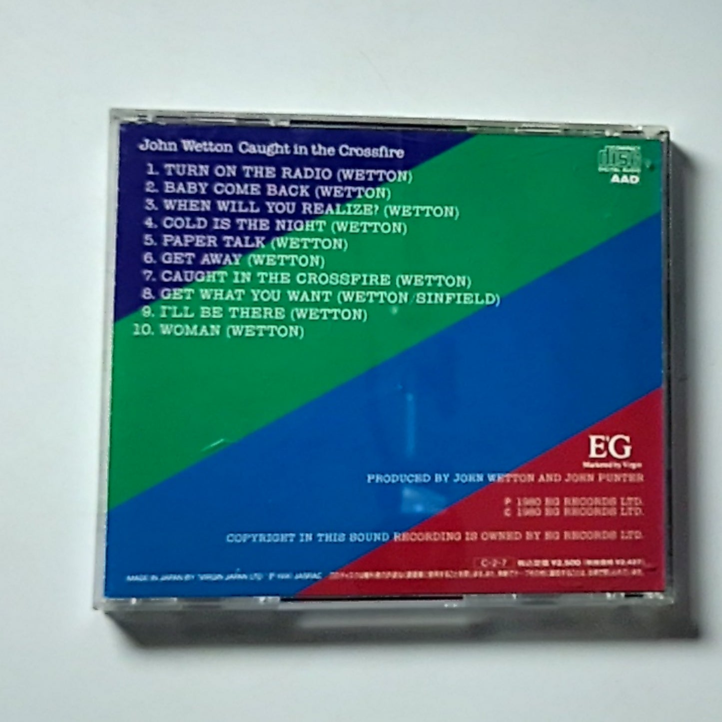 John Wetton – Caught In The Crossfire (CD, 1990) Japan VJCP-2503