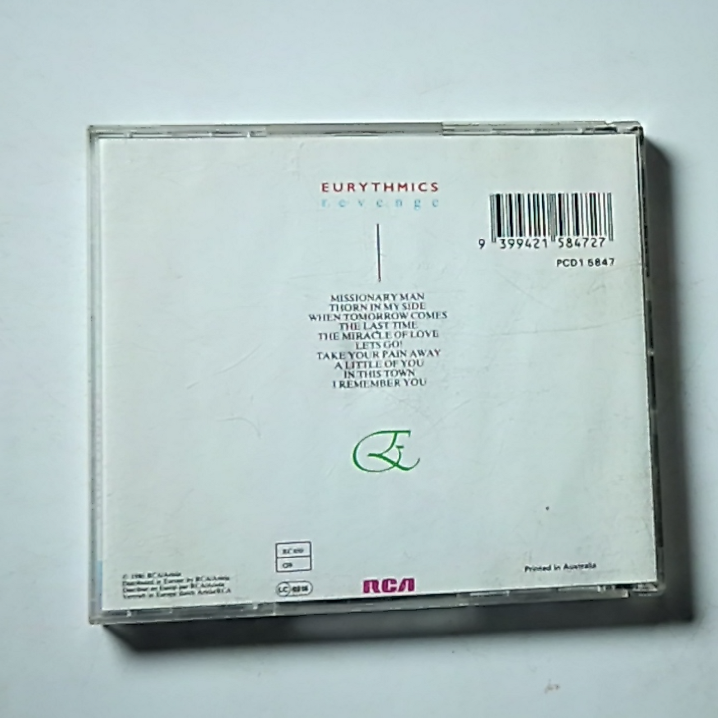 Eurythmics – Revenge (CD) Australia PCD1 5847