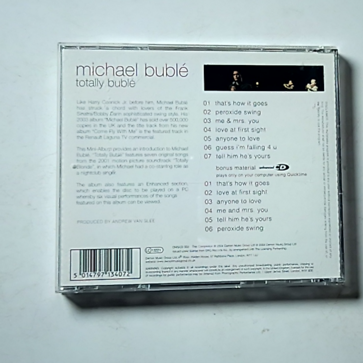 Michael Bublé – Totally Bublé (CD, 2004) UK DMGCD 003